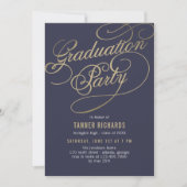 Eleganter Script EDITABLE FARBEN Abschluss laden e Einladung (Vorderseite)