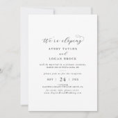 Eleganter Script Elopement Empfang Einladung (Vorderseite)