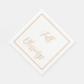 Eleganter Script Fall Erntedank Gold Serviette (Ecke)