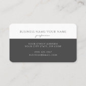 Eleganter Script-Farbblock Graue Ernennung Visitenkarte (Rückseite)