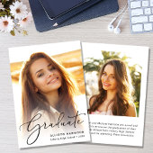 Eleganter Script-Foto-Abschluss Ankündigung