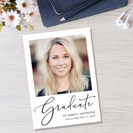 Eleganter Script-Foto-Abschluss Ankündigung