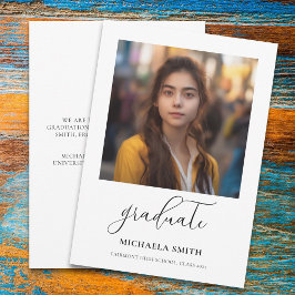 Eleganter Script-Foto-Abschluss Ankündigung