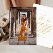 Eleganter Script-Foto-Abschluss Danke White Einladung