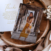 Eleganter Script-Foto-Abschluss Danke White Einladung