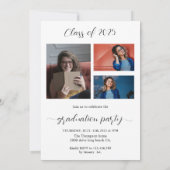 Eleganter Script-Foto-Abschluss Einladung (Rückseite)