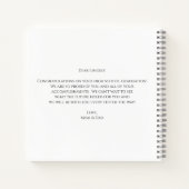 Eleganter Script Foto Abschluss Keepake Guest Notizblock (Rückseite)