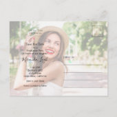 Eleganter Script-Foto-Abschluss Save the Date Postkarte (Rückseite)