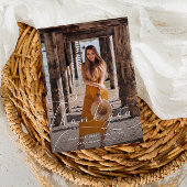 Eleganter Script Foto Abschluss Vielen Dank Orange Einladung