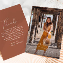 Eleganter Script Foto Abschluss Vielen Dank Orange