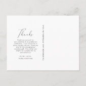 Eleganter Script Foto Abschluss Vielen Dank Postkarte (Rückseite)