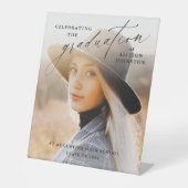 Eleganter Script Foto Abschluss Willkommen Sockelschild (Vorderseite)