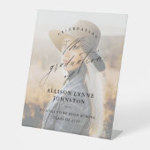 Eleganter Script Foto Abschluss Willkommen Sockelschild (Vorderseite)