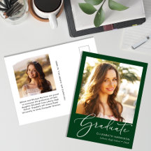 Eleganter Script Foto Green Abschluss