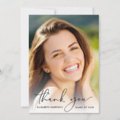 Eleganter Script-Foto-Overlay-Abschluss Dankeskarte (Vorderseite)