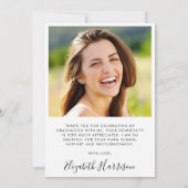 Eleganter Script-Foto-Overlay-Abschluss Dankeskarte (Rückseite)