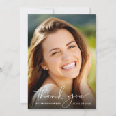 Eleganter Script-Foto-Overlay-Abschluss Dankeskarte (Vorderseite)