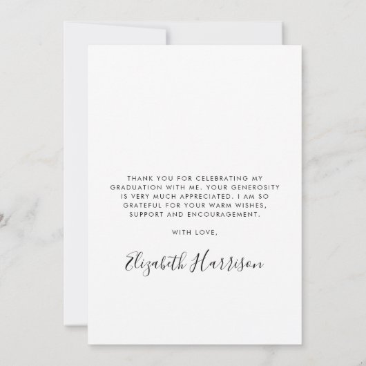 Eleganter Script-Foto-Overlay-Abschluss Dankeskarte (Rückseite)