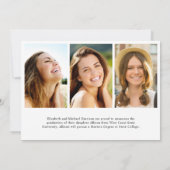 Eleganter Script-Foto-Uni-Abschluss Ankündigung (Rückseite)