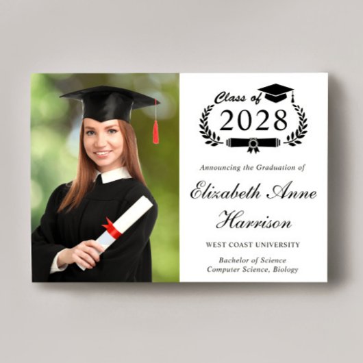 Eleganter Script-Foto-Uni-Abschluss Ankündigung