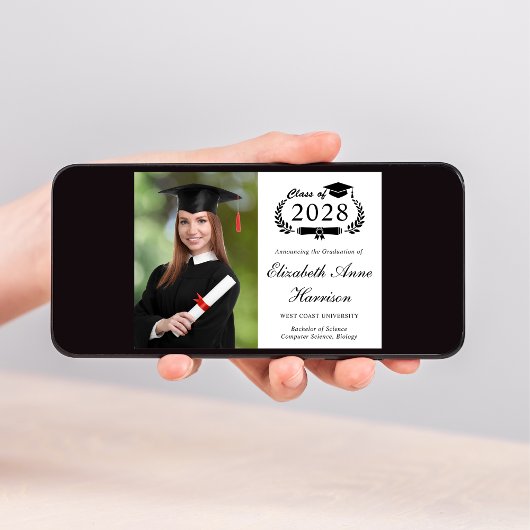 Eleganter Script-Foto-Uni-Abschluss Ankündigung