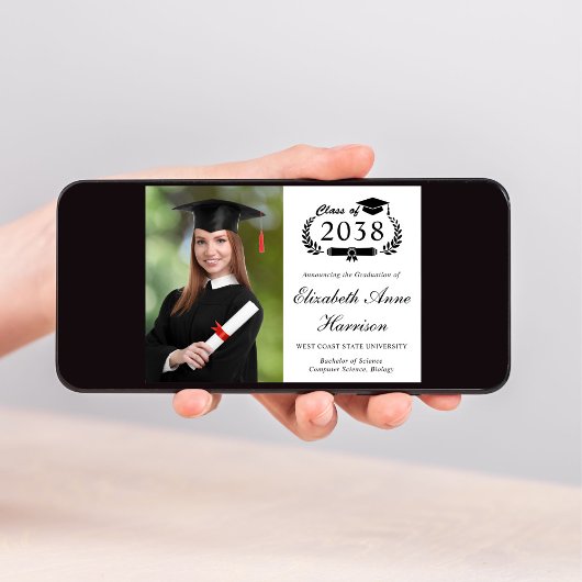 Eleganter Script-Foto-Uni-Abschluss Ankündigung