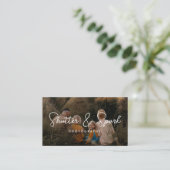 Eleganter Script-Full-Foto-Fotografie QR-Code Visitenkarte (Stehend Vorderseite)