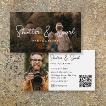 Eleganter Script-Full-Foto-Fotografie QR-Code
