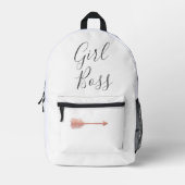 Eleganter Script Girl Boss Pink Arrow Bedruckter Rucksack (Vorderseite)