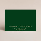 Eleganter Script Grad Advice Green Gold Abschluss Begleitkarte