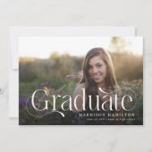 Eleganter Script Graduate 4 Foto Collage Abschluss Ankündigung (Vorderseite)