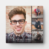 Eleganter Script Graduate 4 Fotograf Keepake Fotoplatte (Vorderseite)