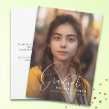 Eleganter Script Graduate Foto Abschluss