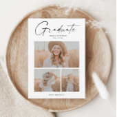 Eleganter Script Graduate Foto Collage Abschluss Einladung
