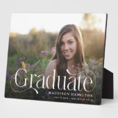 Eleganter Script Graduate Foto Keepake Abschluss Fotoplatte (Seite)