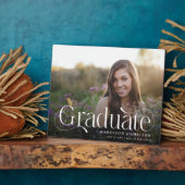 Eleganter Script Graduate Foto Keepake Abschluss Fotoplatte (Seite)