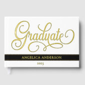 Eleganter Script Graduate Luxurious Real Gästebuch (Vorderseite)