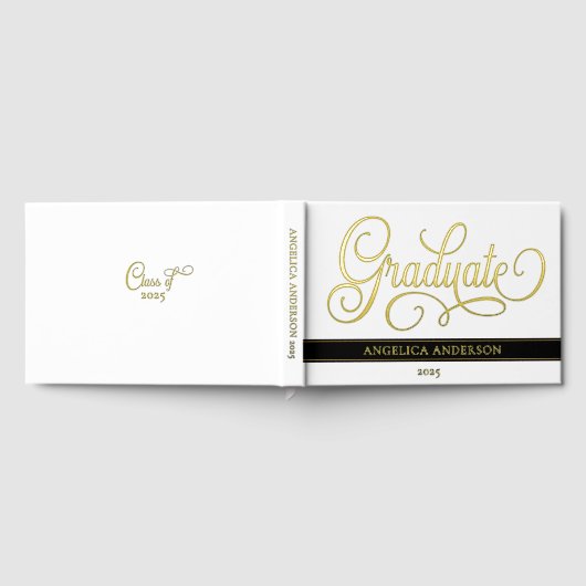 Eleganter Script Graduate Luxurious Real Gästebuch (Voll)