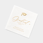 Eleganter Script Graduate Personalisierter Abschlu Servietten Mit Folie (Links)