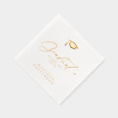 Eleganter Script Graduate Personalisierter Abschlu Servietten Mit Folie (Rechts)