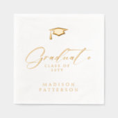Eleganter Script Graduate Personalisierter Abschlu Servietten Mit Folie (Vorderseite)