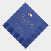 Eleganter Script Graduate Personalisierter Abschlu Servietten Mit Folie (Rechts)
