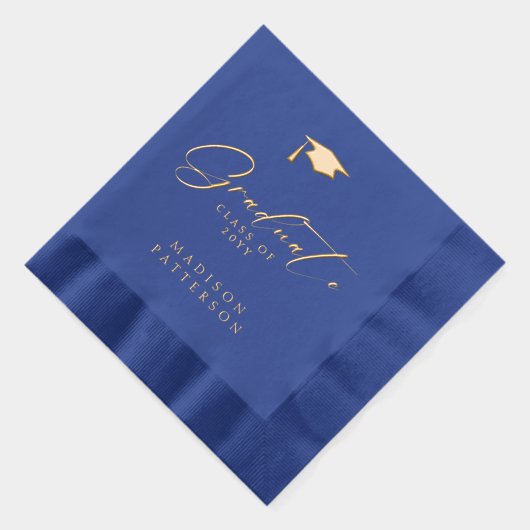 Eleganter Script Graduate Personalisierter Abschlu Servietten Mit Folie (Rechts)