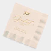 Eleganter Script Graduate Personalisierter Abschlu Servietten Mit Folie (Links)