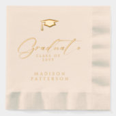 Eleganter Script Graduate Personalisierter Abschlu Servietten Mit Folie (Vorderseite)