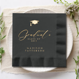 Eleganter Script Graduate Personalisierter Abschlu Servietten Mit Folie