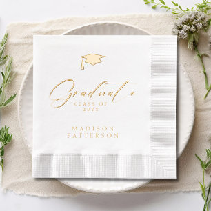 Eleganter Script Graduate Personalisierter Abschlu Servietten Mit Folie