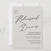 Eleganter Script Gray Chic Probe Dinner QR Code Einladung (Vorderseite)