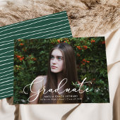 Eleganter Script Green Foto Abschluss Ankündigung
