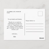 Eleganter Script Heart Foto Abschluss Vielen Dank Postkarte (Rückseite)